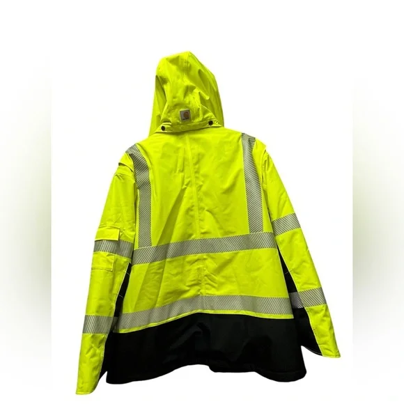 Carhartt Men's High-Vis Waterproof Loose Fit Class 3 Jacket - Picture 4 of 14